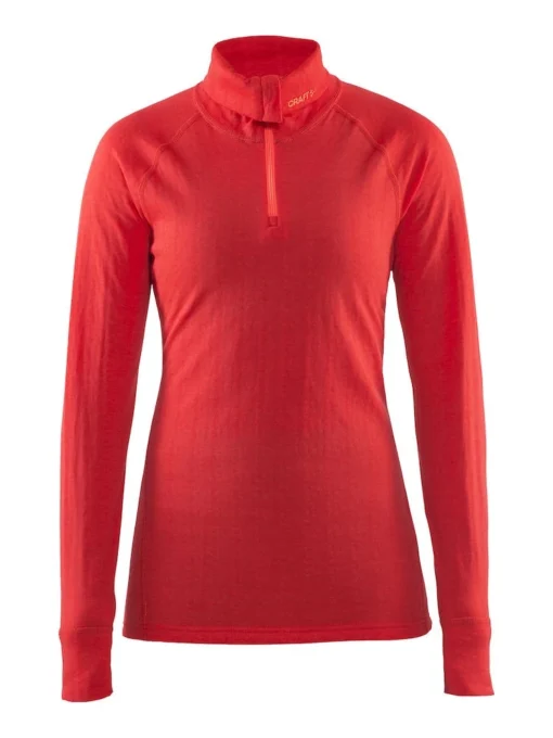 Skipully Craft Nordic Wool Zip Neck Women Pink
