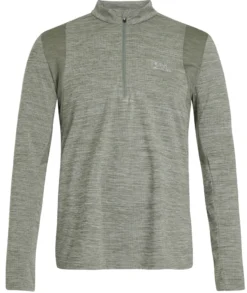 Skipully Protest Men Strayed 1/4 Zip Top Green Spray