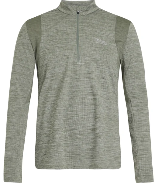 Skipully Protest Men Strayed 1/4 Zip Top Green Spray