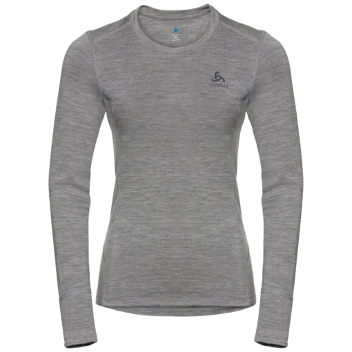 Ondershirt Odlo Women BL Top Crew Neck LS Merino 200 Grey Melange Grey Melange