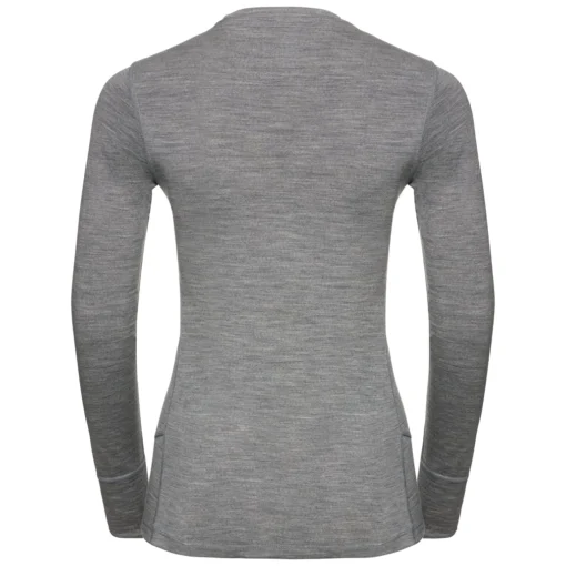 Ondershirt Odlo Women BL Top Crew Neck LS Merino 200 Grey Melange Grey Melange - Afbeelding 2