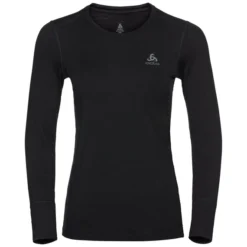 Ondershirt Odlo Women BL Top Crew Neck LS Merino 200 Black Black