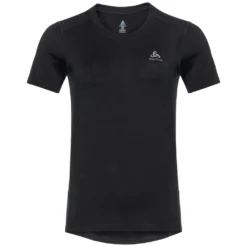 Ondershirt Odlo Women BL Top Crew Neck S/S Merino 200 Black Black