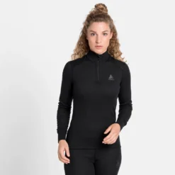 Ondershirt Odlo Women BL Top Turtle Neck LS Half Zip Active W Black -Skimateriaal Winkel 159081 15000 3