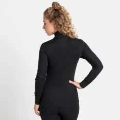 Ondershirt Odlo Women BL Top Turtle Neck LS Half Zip Active W Black -Skimateriaal Winkel 159081 15000 4
