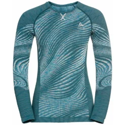 Ondershirt Odlo Women BL Top Crew Neck LS Blackcomb Eco Balsam Space Dye