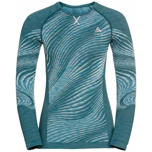 Ondershirt Odlo Women BL Top Crew Neck LS Blackcomb Eco Balsam Space Dye