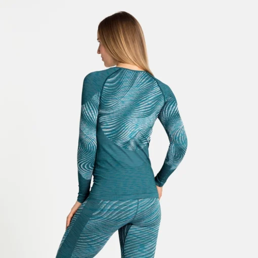 Ondershirt Odlo Women BL Top Crew Neck LS Blackcomb Eco Balsam Space Dye - Afbeelding 4