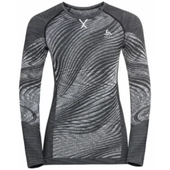 Ondershirt Odlo Women BL Top Crew Neck LS Blackcomb Eco Black Space Dye