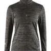 Shirt Craft Women Grid Halfzip Black Melange -Skimateriaal Winkel 1906644 998000 Grid Halfzip F