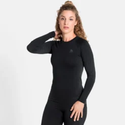 Ondershirt Odlo Women BL Top Crew Neck LS Performance Warm Eco Black New Odlo Graphite Grey -Skimateriaal Winkel 196191 60212 3