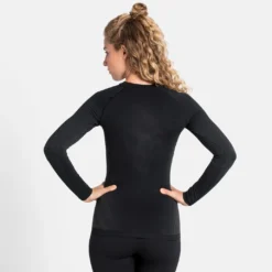 Ondershirt Odlo Women BL Top Crew Neck LS Performance Warm Eco Black New Odlo Graphite Grey -Skimateriaal Winkel 196191 60212 4