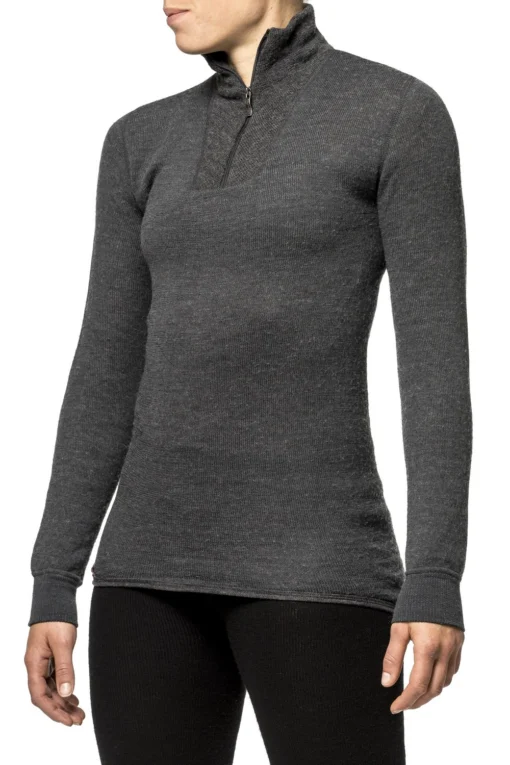 Skipully Woolpower Unisex Zip Turtleneck 200 Grey - Afbeelding 3