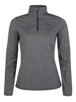 Skipully Protest Women Fabrizom 1/4 Zip Top Dark Grey Melee
