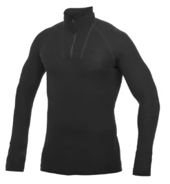 Skipully Woolpower Unisex Zip Turtleneck Lite Black