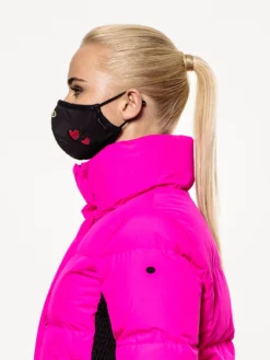 Gezichtsmasker Goldbergh Women Loes Black With Hearts -Skimateriaal Winkel Mask20902202