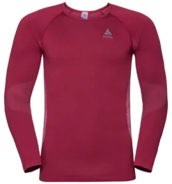 Ondershirt Odlo Women SUW Top Crew Neck L/S Performance Essent Rumba Red Mesa Rose