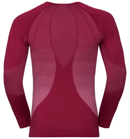 Ondershirt Odlo Women SUW Top Crew Neck L/S Performance Essent Rumba Red Mesa Rose - Afbeelding 2