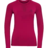 Ondershirt Odlo Women Crew Neck L/S Performance Warm Cerise Decadent Chocolate -Skimateriaal Winkel SUW Tor 1920 188031 30598 A