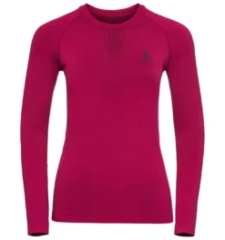 Ondershirt Odlo Women Crew Neck L/S Performance Warm Cerise Decadent Chocolate