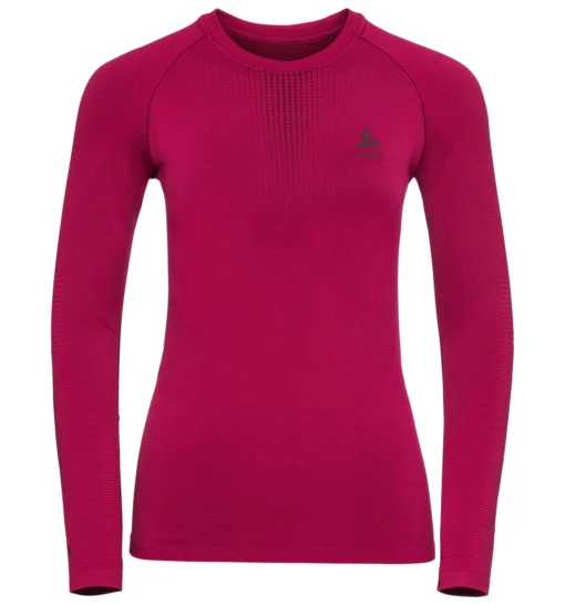 Ondershirt Odlo Women Crew Neck L/S Performance Warm Cerise Decadent Chocolate