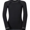 Ondershirt Odlo L/S Crew Neck Evolution Warm Black Odlo Graphite Grey -Skimateriaal Winkel UW Tor 1617 183139 60056 A